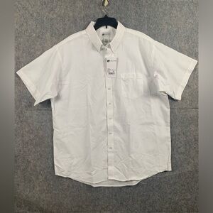 Tulane Mens Size XL White‎ Button Down Short Sleeves Collared Shirt business Nwt